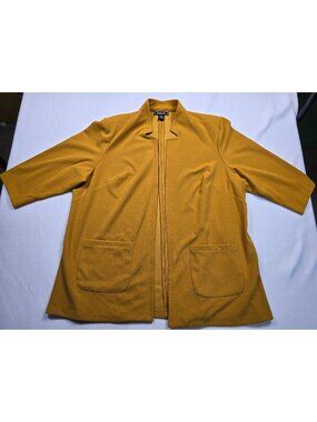 Mustard Yellow NYCC Womens Open Front Blazer Jacket 3X